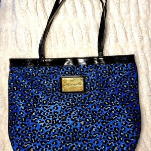 Betseyville Blue Leopard Print Tote - Glittery!
